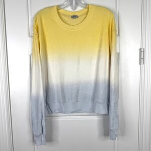 RAILS Ramona Sky Blue Yellow Dip Dyed Terry Sweatshirt NEW Size XL